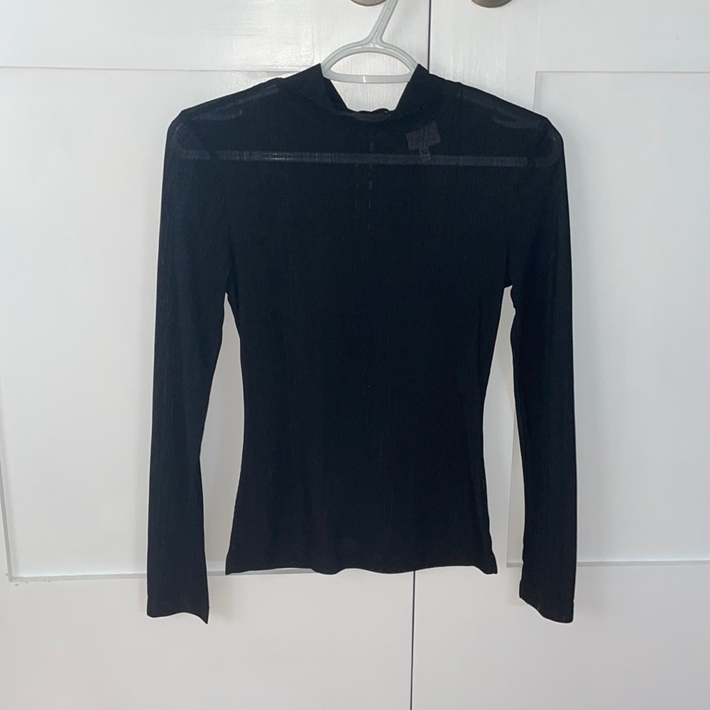 MPC see-through black top with tie down the back